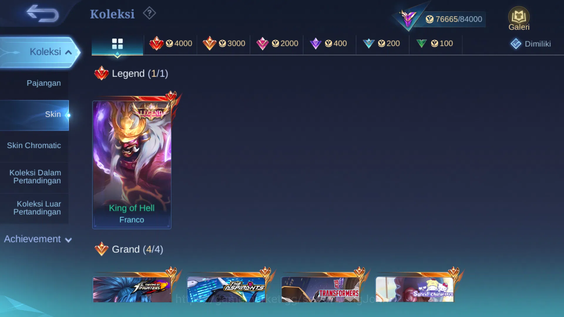 Mobile Legends: Bang Bang Accounts Hero 93 | Skin 245 | Legend Franco | Aspirant Ruby image 2