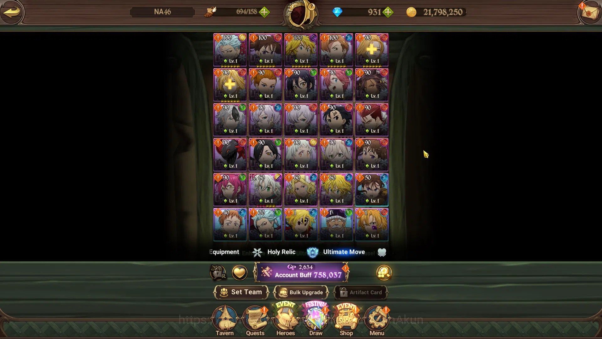 The Seven Deadly Sins: Grand Cross Accounts Global | 758K CC | Starter | 931 Gems | CH 5 | 3 U image 4