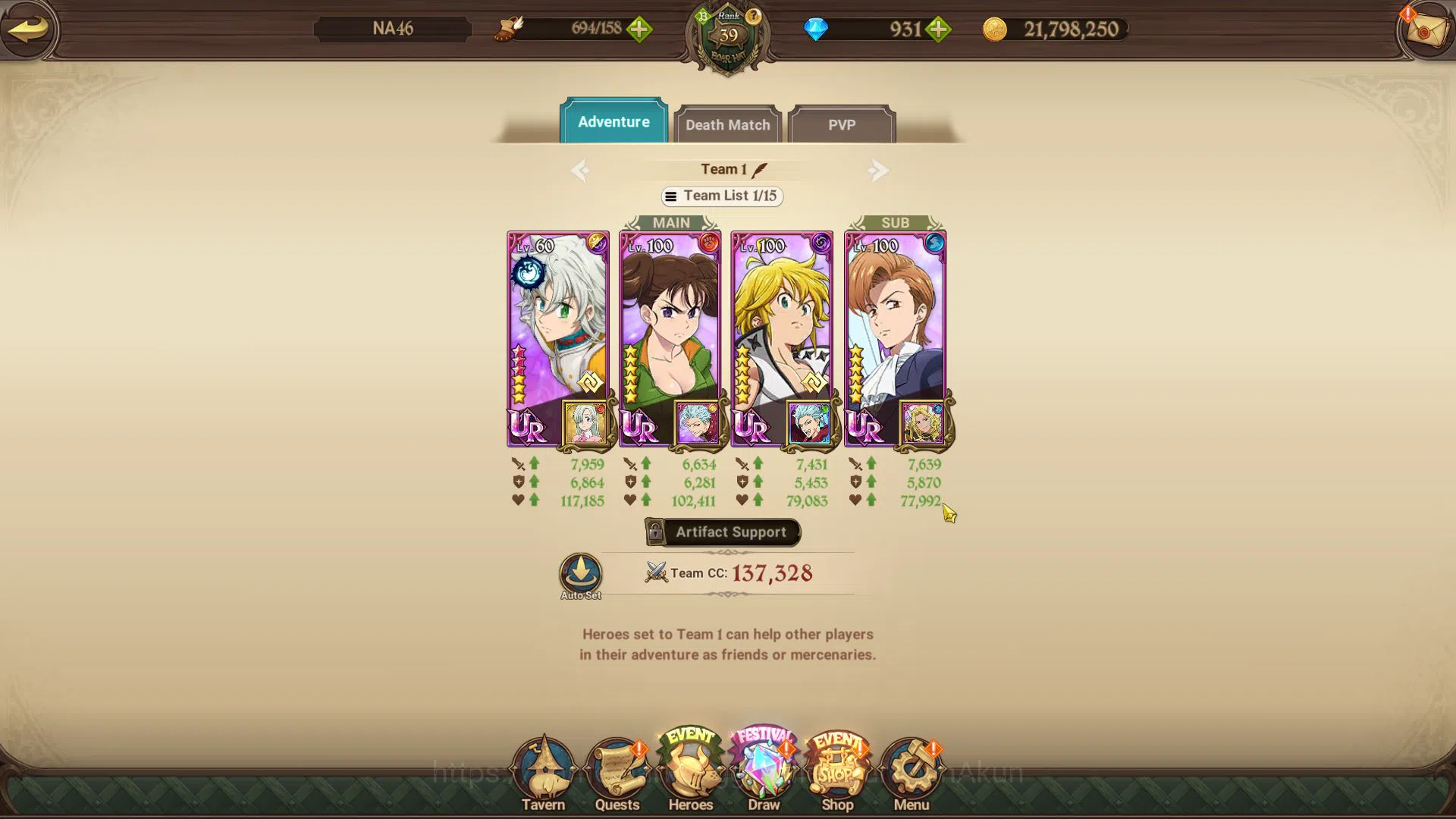 The Seven Deadly Sins: Grand Cross Accounts Global | 758K CC | Starter | 931 Gems | CH 5 | 3 U image 5