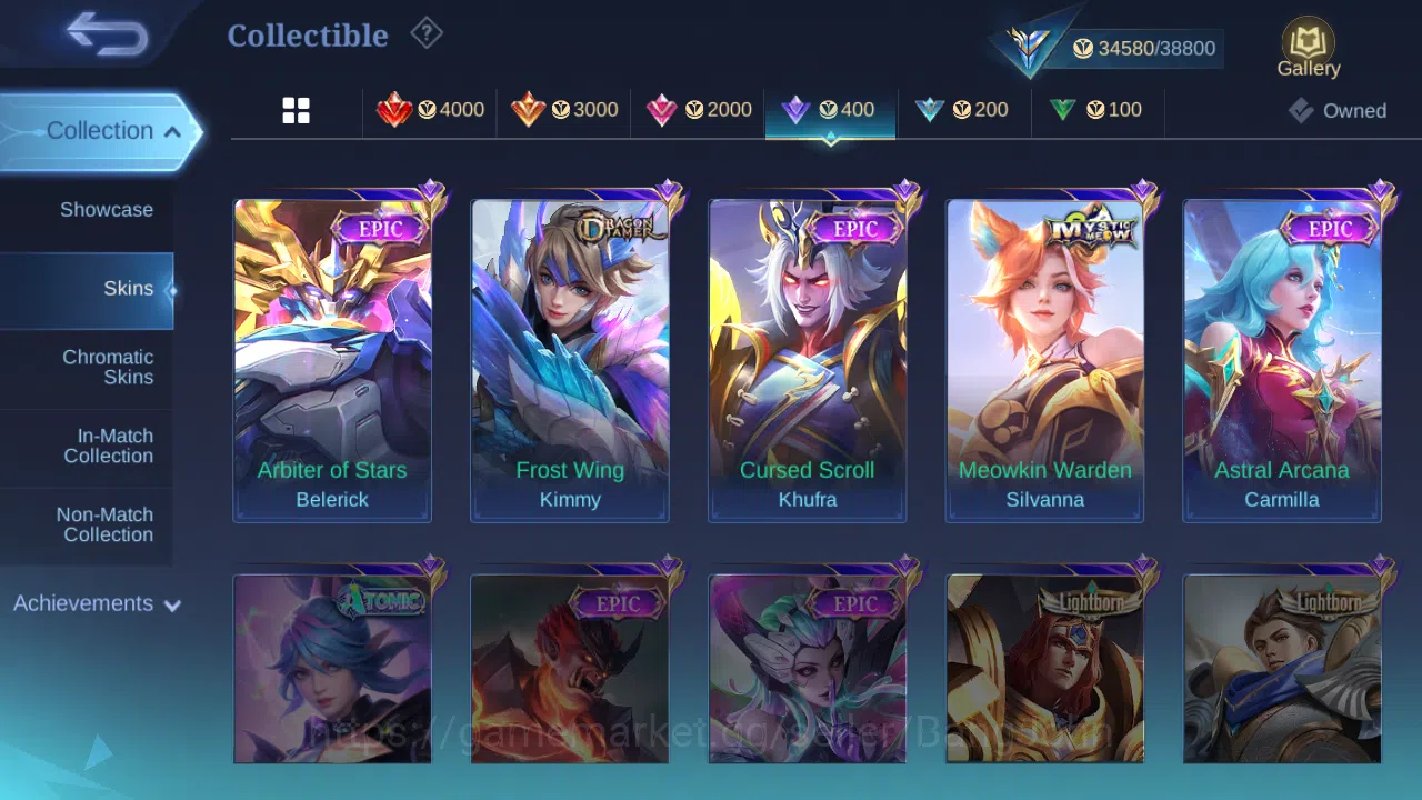 Mobile Legends: Bang Bang Accounts Hero 120 | skin 171 | cc natalia | epic nana | epi image 10
