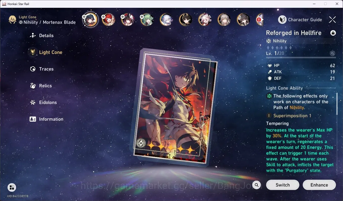 Honkai Star Rail Accounts ASIA|TL68|11 Limited [MortenaxBlade,YaoGuang,Sparx image 4