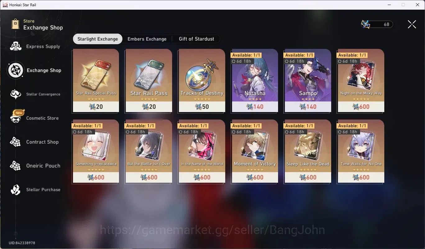 Honkai Star Rail Accounts ASIA|TL68|11 Limited [MortenaxBlade,YaoGuang,Sparx image 9