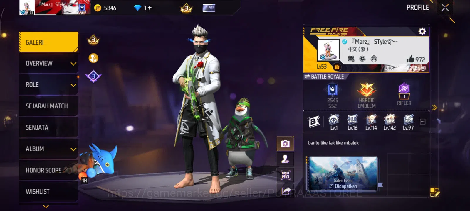 Free Fire Accounts Indonesia | sg lumut - bundle cobra 1