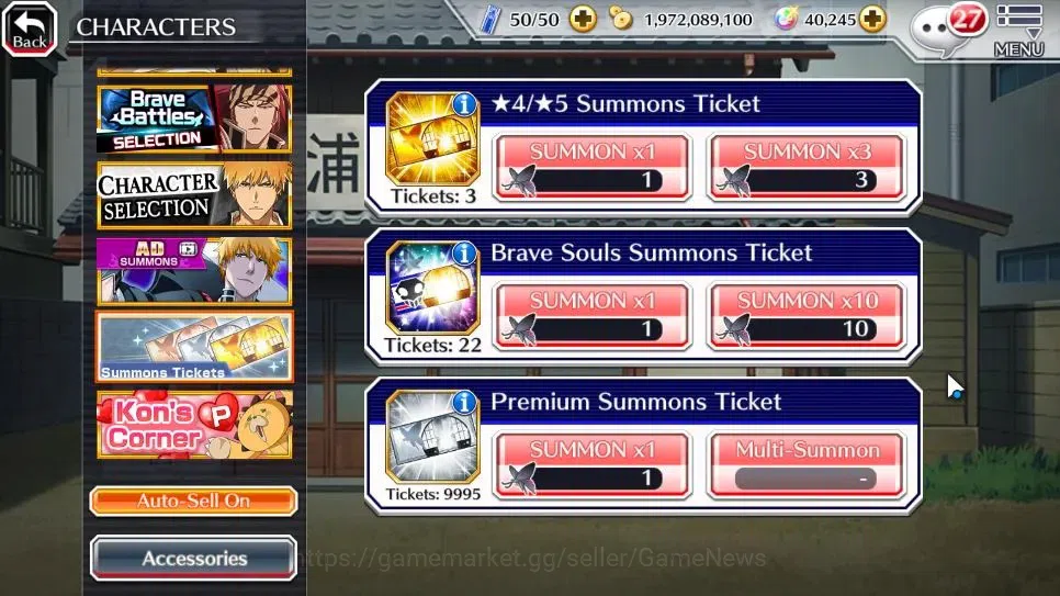 Bleach: Brave Souls Accounts High-End [GLOBAL]40K Orb|2 New Renewd Ichigo,TYBW26 Gisele,SwimSuit26 Gisele,DremT Ichigo,Duo 19