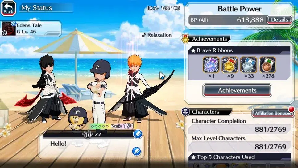 Bleach: Brave Souls Accounts High-End [GLOBAL]40K Orb|2 New Renewd Ichigo,TYBW26 Gisele,SwimSuit26 Gisele,DremT Ichigo,Duo 2