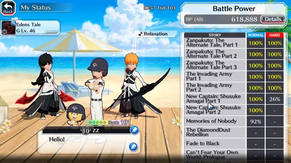 Bleach: Brave Souls Accounts High-End [GLOBAL]40K Orb|2 New Renewd Ichigo,TYBW26 Gisele,SwimSuit26 Gisele,DremT Ichigo,Duo 6