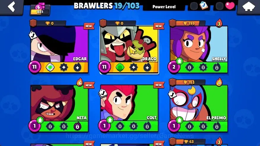 Brawl Stars Accounts 1131 Trophy|19 Brawlers 2 Max Lvl (Draco,Full Buff image 5