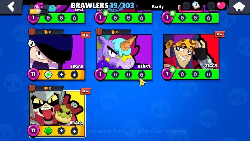 Brawl Stars Accounts 1131 Trophy|19 Brawlers 2 Max Lvl (Draco,Full Buff image 6