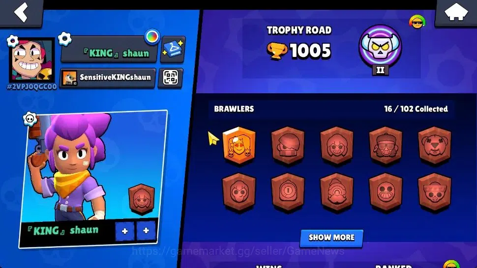 Brawl Stars Accounts 1005 Trophy|16 Brawlers 2 Max Lvl [Chester,Shelly] image 2