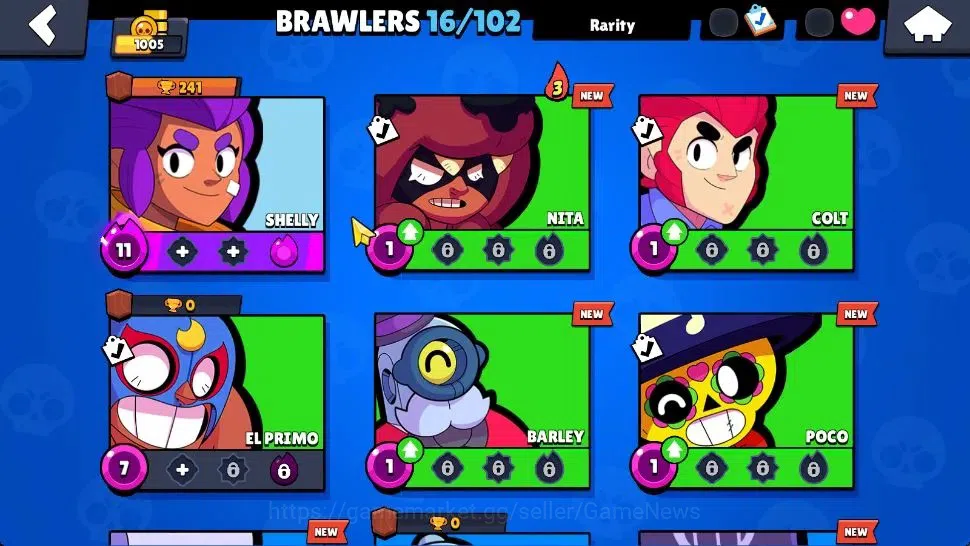 Brawl Stars Accounts 1005 Trophy|16 Brawlers 2 Max Lvl [Chester,Shelly] image 7