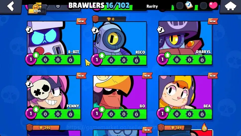Brawl Stars Accounts 1005 Trophy|16 Brawlers 2 Max Lvl [Chester,Shelly] image 8
