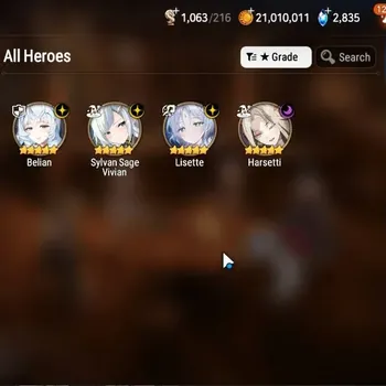 Epic Seven Accounts Starter Global Unverif|Fresh Starter|4 ML(Belian,Lisette,Harsetti,SSVivian)|Theater Locked|PoH+Bless