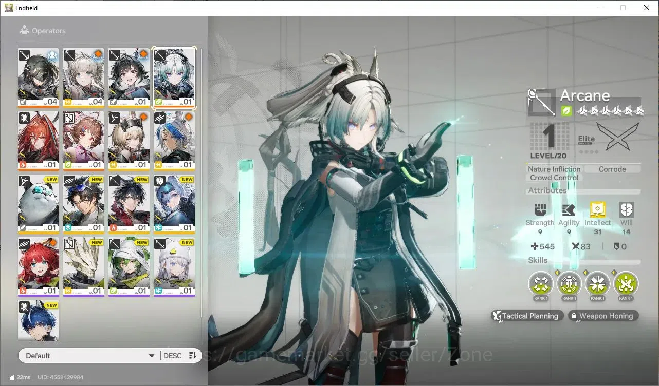 Arknights: Endfield Accounts Asia |Fresh Starter|Lv 2| 1Limit+1Sign|Arcane,Amber,Ardeline|WP(Lupine Scalet| Check SS END752Z 1