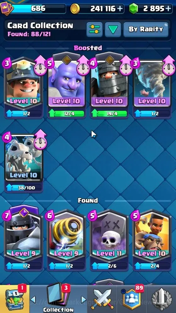 Clash Royale Accounts High-End KTL 10|Trophy 4216|Total Card 88|1 Hero 4 EVO 7 Legend 36 Epic 32 Rare 12 14