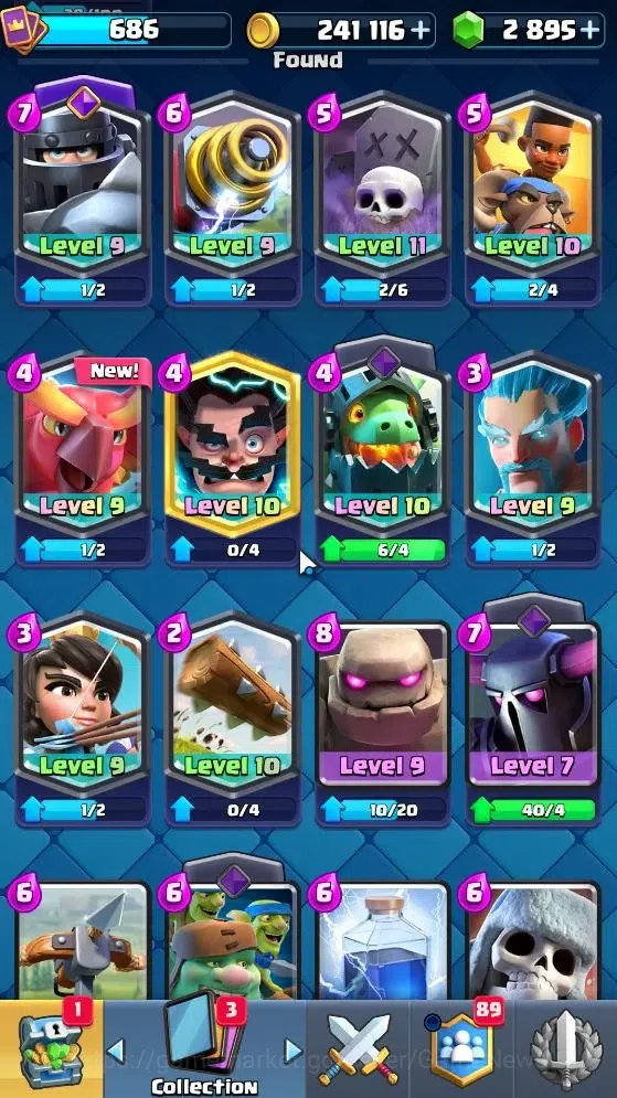 Clash Royale Accounts High-End KTL 10|Trophy 4216|Total Card 88|1 Hero 4 EVO 7 Legend 36 Epic 32 Rare 12 15