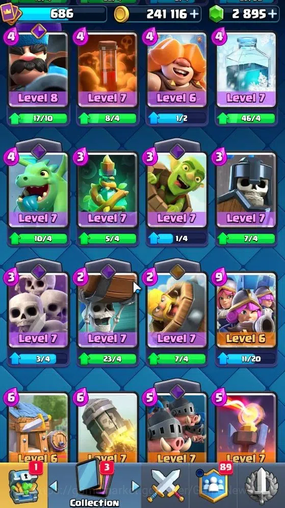 Clash Royale Accounts High-End KTL 10|Trophy 4216|Total Card 88|1 Hero 4 EVO 7 Legend 36 Epic 32 Rare 12 17