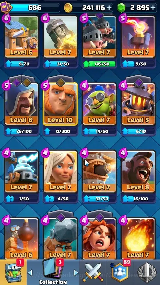 Clash Royale Accounts High-End KTL 10|Trophy 4216|Total Card 88|1 Hero 4 EVO 7 Legend 36 Epic 32 Rare 12 18