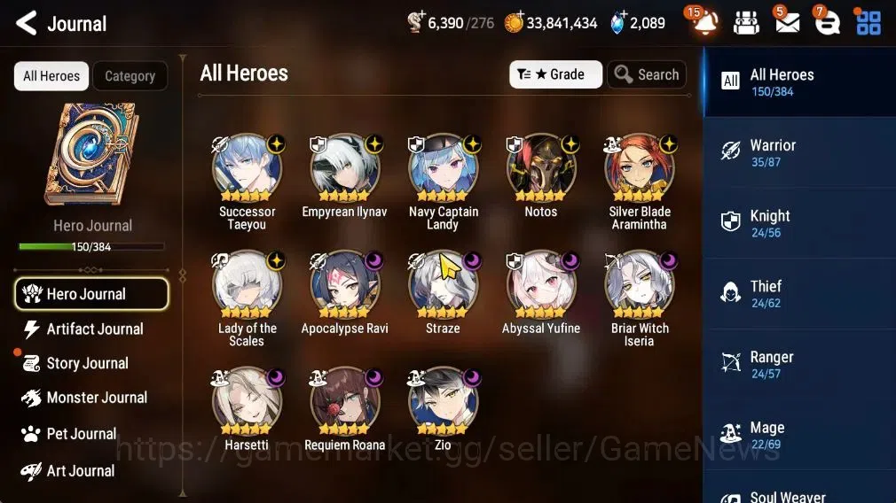 Epic Seven Accounts High-End GLOBAL UnVerif|NewEra|13 ML(Notos,LOTScales,HarSeti,Zio,etc)+Hecate,Ruiza,TA Coli,Etc|Abys F 1