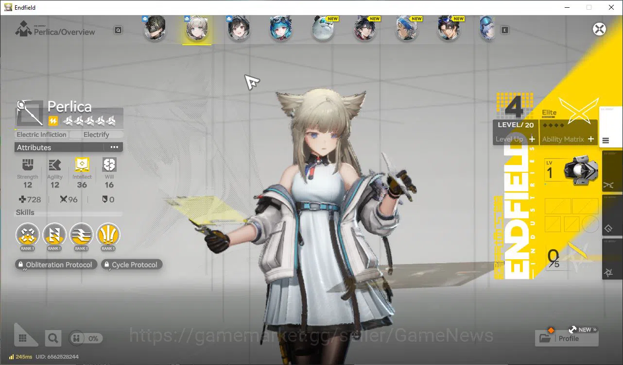 Arknights: Endfield Accounts NA/EU Lv2|Starter| Solo SSR Last Rite+7SR[Perlica,Qianyu,Wulfgard,Da Pan,etc]|1,8K 4