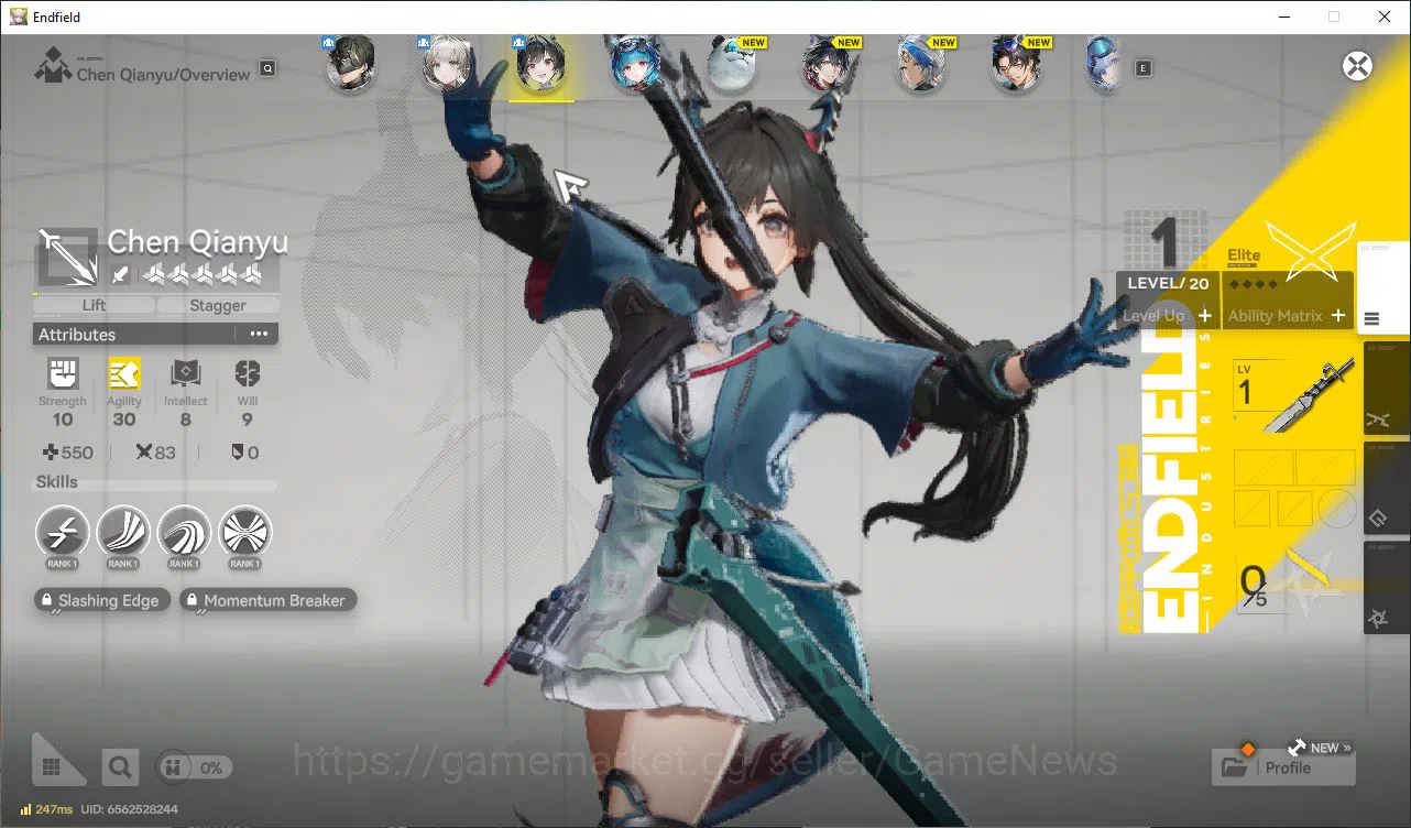Arknights: Endfield Accounts NA/EU Lv2|Starter| Solo SSR Last Rite+7SR[Perlica,Qianyu,Wulfgard,Da Pan,etc]|1,8K 5