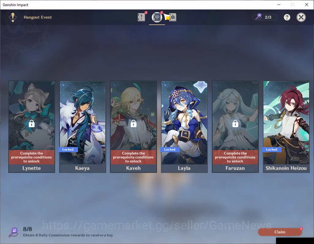 Genshin Impact Accounts ASIA|AR 55|4 Limited+4(*5Weapon)|(ArlecchinoC1,Var image 4