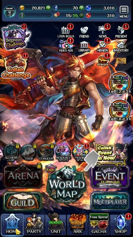 Last Cloudia Accounts Others GLOBAL|Rank 7|Collab Brave Frontier (Goddess Tilith,Fire God Vargas) + (Goddess Lilaha)| 1 LR 6 4