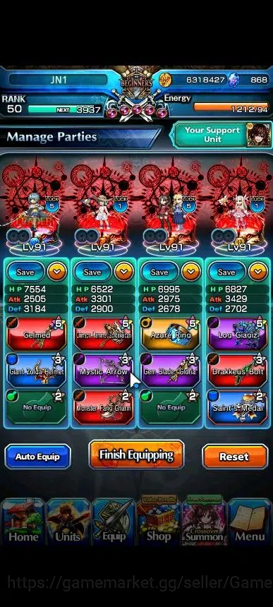 Grand Summoners Accounts Global|Rank 50|868 cc|7 Ascend+1 TW|Sayaka Miki+TW image 3