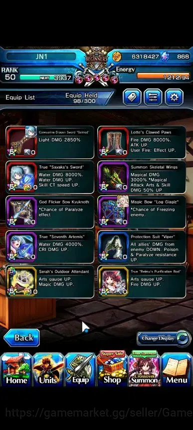 Grand Summoners Accounts Global|Rank 50|868 cc|7 Ascend+1 TW|Sayaka Miki+TW image 5