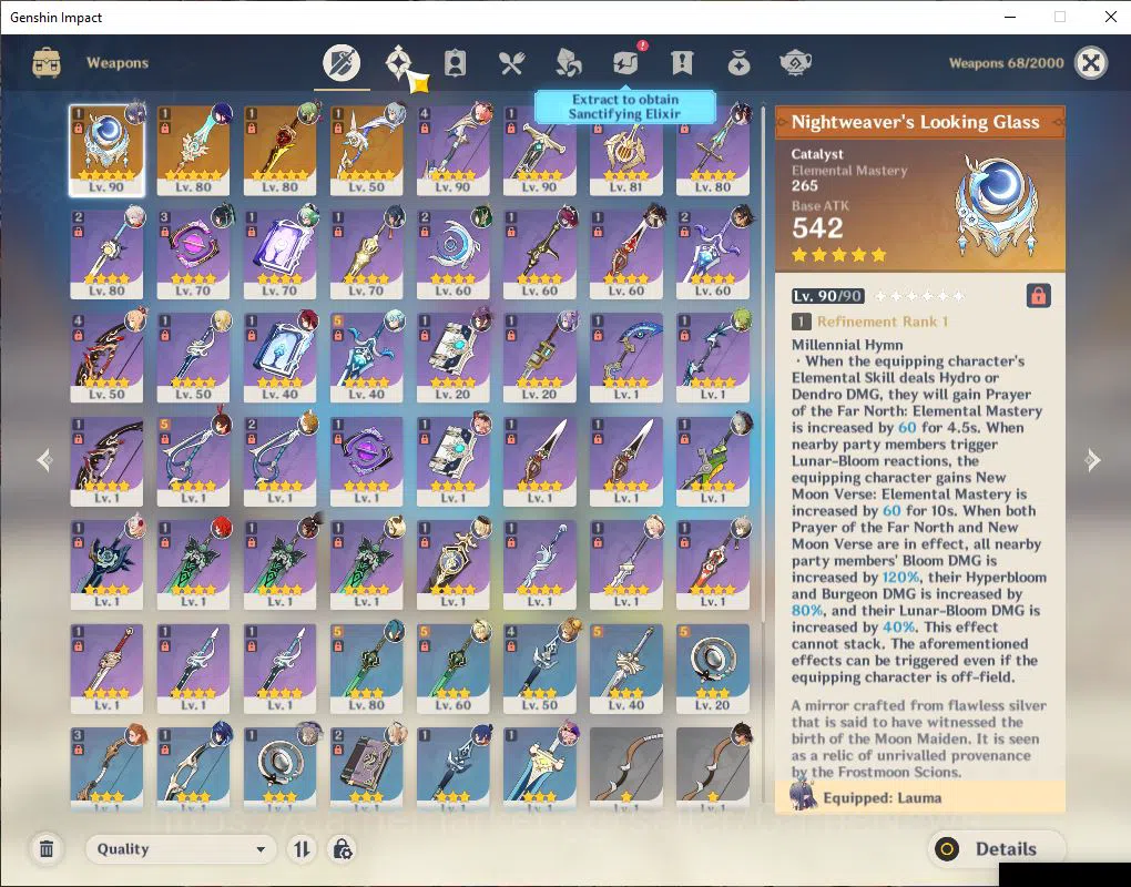 Genshin Impact Accounts ASIA|AR56|8 Limit+4(*5WeP)|Semi Prime Nefer|Lauma+ image 6