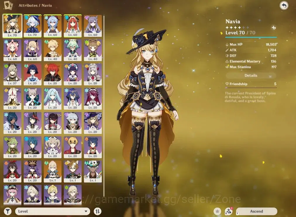 Genshin Impact Accounts Others ASIA|AR39|4 Limited(Navia,Furina,Nilou,Ganyu)+Keqing,Diluc,Jean|Rate ON|Low 1