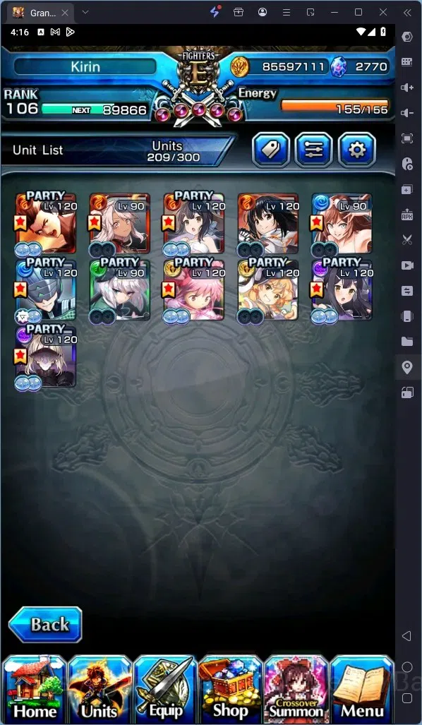 Grand Summoners Accounts Global | Rank 106 |Houka Inumuta Lv120 TW, Kirisam image 9