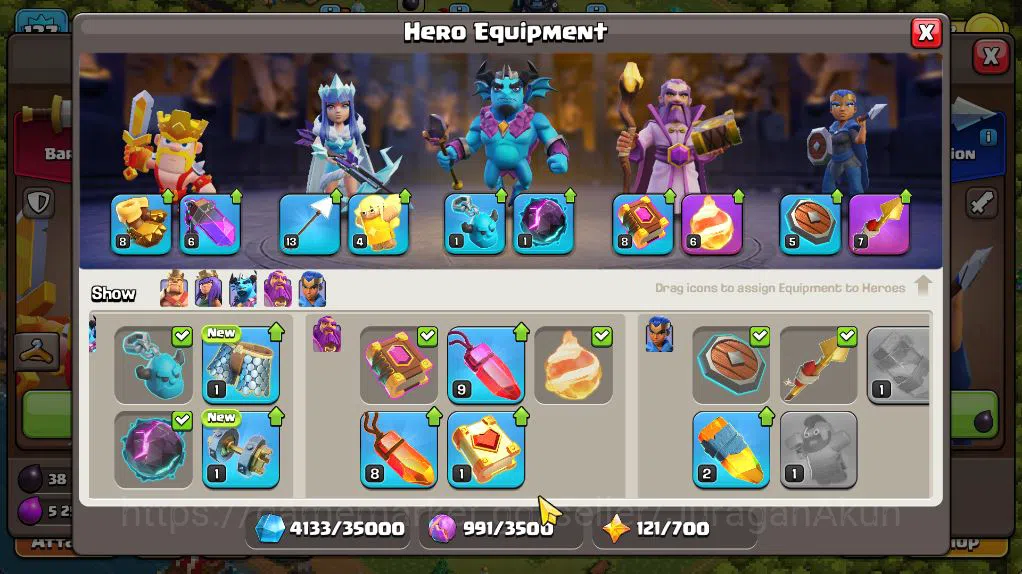 Clash of Clans Accounts Starter TH 13 - BH 8|Limited Skin|LV 137|HH 7|BK 46,AQ 63,GW 29,MP 36,RC 3|CN OFF|Protect ON|TAKE 6