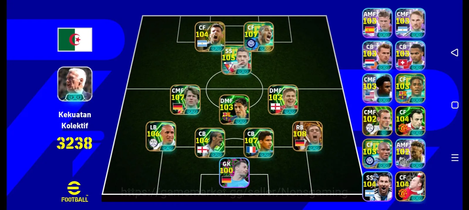 eFootball Accounts High-End Kolektif 3238+ Aguero x Adriano x Luis Suarez x Matthaus x Varane x Gerrard x Lahm x Roberto 1