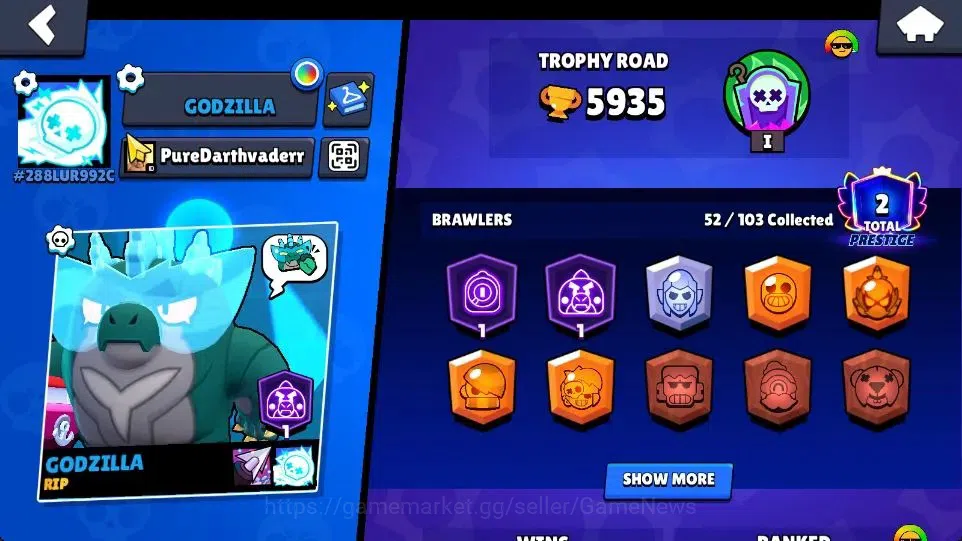 Brawl Stars Accounts 5935 Trophy|14K Bling|52 Brawlers 4 Max| 1 Hyperc  image 2