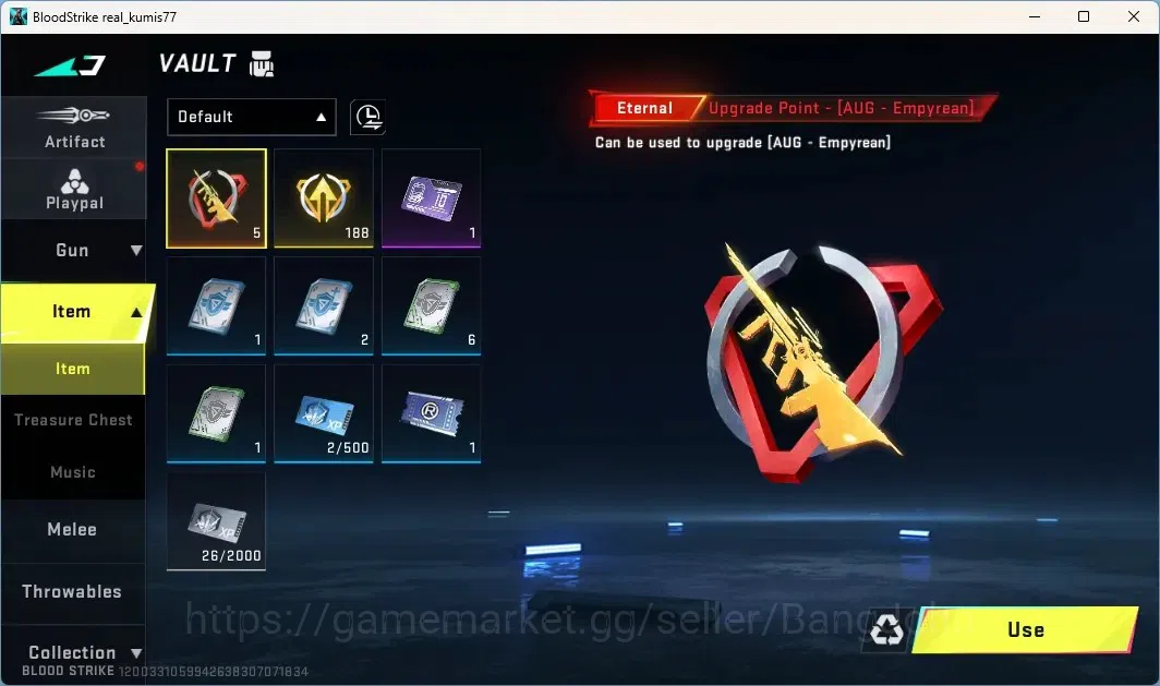 Blood Strike Accounts Rare Skin ASIA |2 Eternal Guns: Desert Eagle, AUG-Empyrean|2TR Guns|6STRIKER|1 ULTRA MELEE|1 Epic Name 8