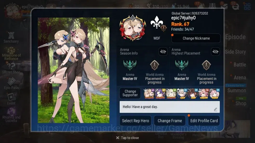 Epic Seven Accounts Global Unverif| 14 ML (Shepherd ot Dark Diene, Rhi image 9