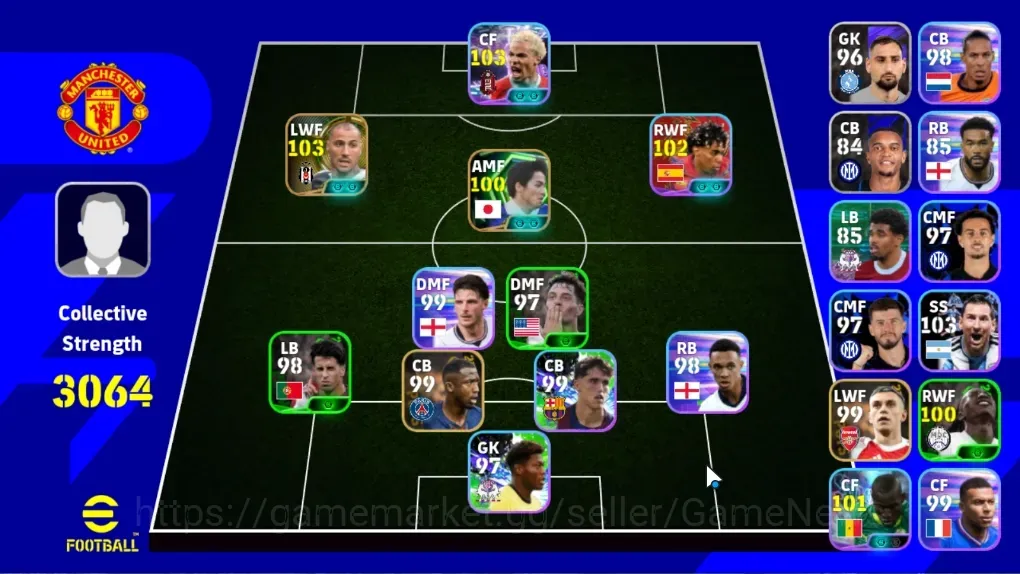 eFootball Accounts Others Android|Power 3064|Epic Ricardo Quaresma,Ono Shinji|Show Time Hugo Ekitike,Lamine 1