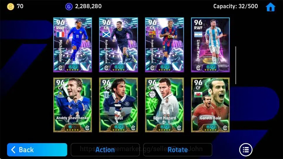 eFootball Accounts Legends & Iconic Players Mobile|PW 3166|Fabio Cannavaro Epic,Fernando Morientes Epic,Gabriel Batistuta 4