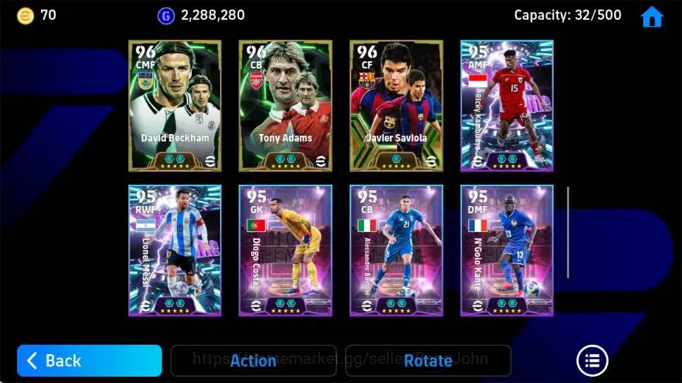 eFootball Accounts Legends & Iconic Players Mobile|PW 3166|Fabio Cannavaro Epic,Fernando Morientes Epic,Gabriel Batistuta 5