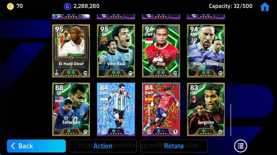 eFootball Accounts Legends & Iconic Players Mobile|PW 3166|Fabio Cannavaro Epic,Fernando Morientes Epic,Gabriel Batistuta 6