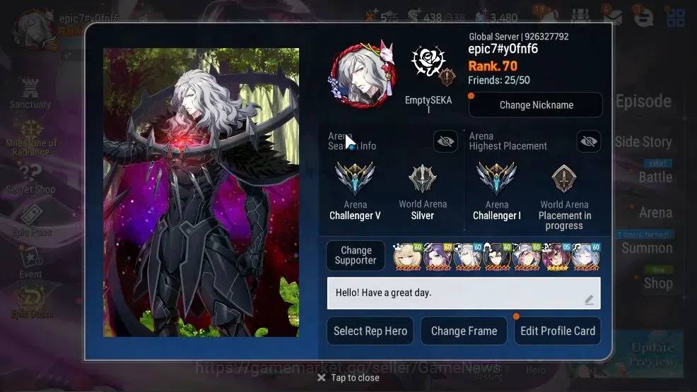Epic Seven Accounts GLOBAL UnVerif|19 ML(RnL,Salome,LOTScales,BArunka, image 2