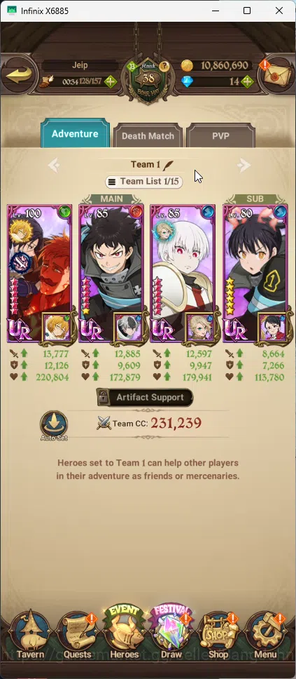 The Seven Deadly Sins: Grand Cross Accounts GLOBAL | 1,5M CC | 1 LR Elizabeth | 4 UR Merlin Es image 1