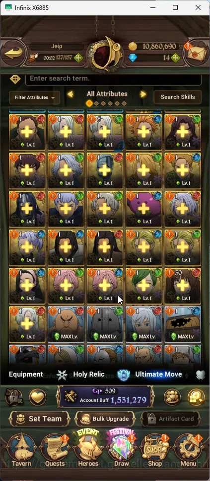 The Seven Deadly Sins: Grand Cross Accounts GLOBAL | 1,5M CC | 1 LR Elizabeth | 4 UR Merlin Es image 5