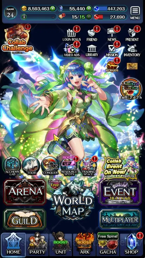Last Cloudia Accounts GLOBAL|Rank 24|55K Cryst|Collab Brave Frontier (G  image 8
