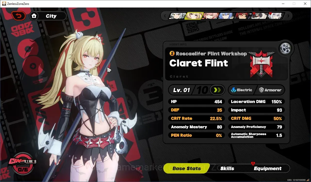 Zenless Zone Zero Accounts Starter ASIA|Starter IK12|3Limit(Carlet,Lucia,Zhao)+chrSTD Pulchra,Piper Etc| 50 Polychrome|MC 1
