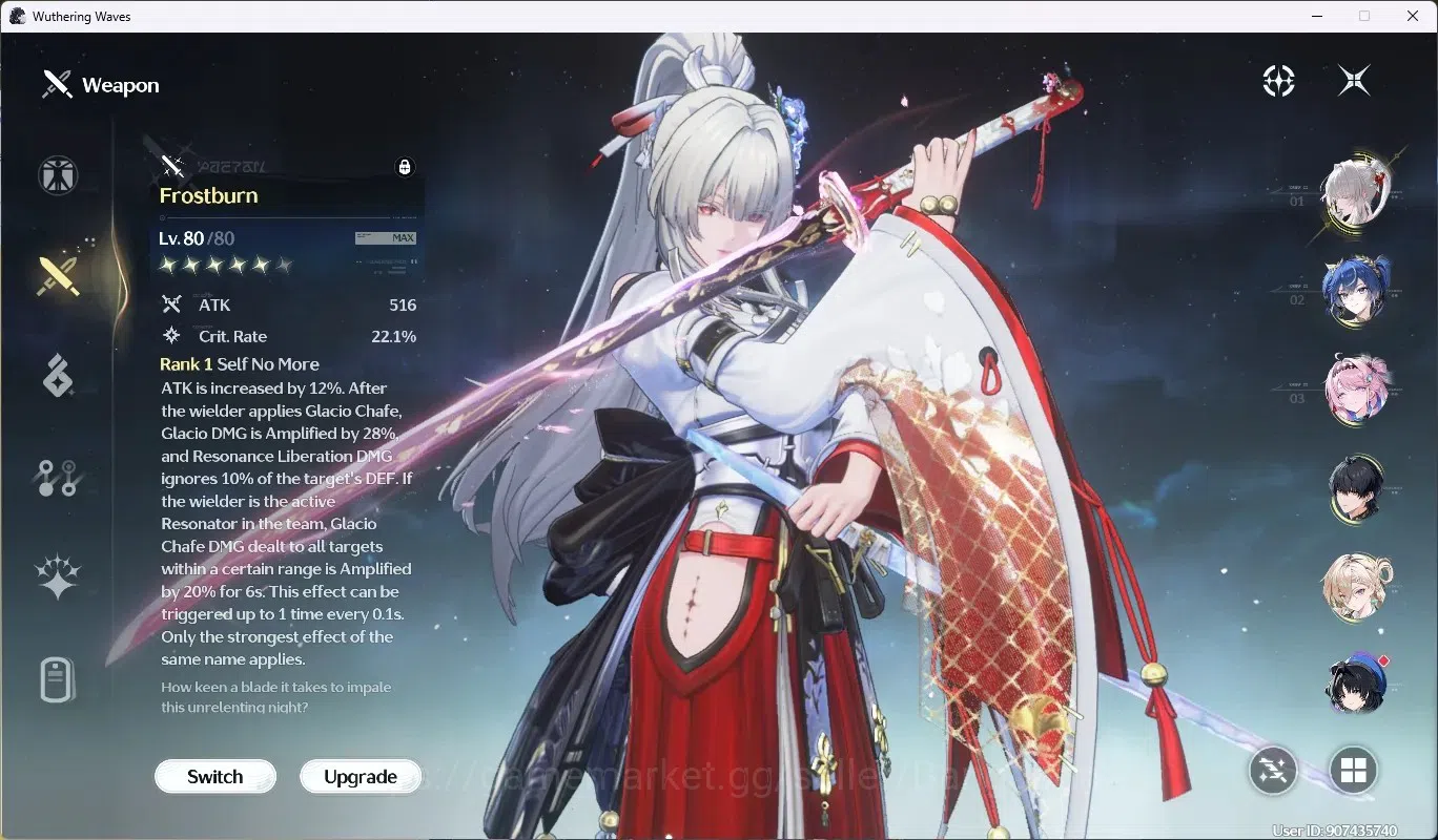 Wuthering Waves Accounts SEA|UL 59|Rank 6|4 Char Limited [Hiyuki,Luno]+Sign image 4