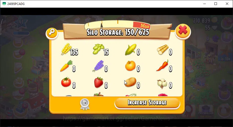 Hay Day Accounts Level 41 | Barn Storage 1050 + Silo Storage 625 | 210k Coins, 55 Diamonds |CN ON|Log Supercell ID|Take 7