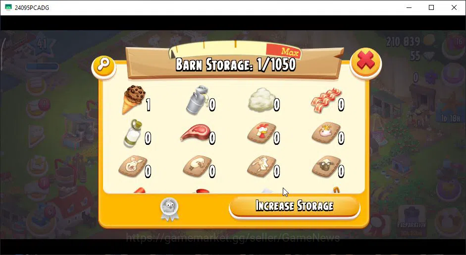 Hay Day Accounts Level 41 | Barn Storage 1050 + Silo Storage 625 | 210k Coins, 55 Diamonds |CN ON|Log Supercell ID|Take 8