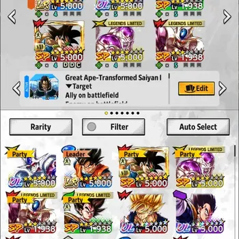 Dragon Ball Legends Accounts High-End Android |Lv.155|15M Total Power|9.3K CC|1 LR|4 UL|LR Goku|UL SS Goku Vegeta,FF