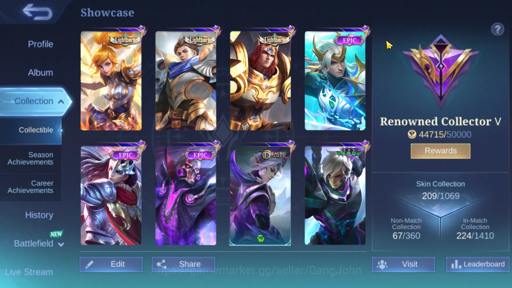 Mobile Legends: Bang Bang Accounts Others Hero 127 | Skin 209 | Lightborn Fanny | Lightborn Alucard | Lightborn Tigreal 4